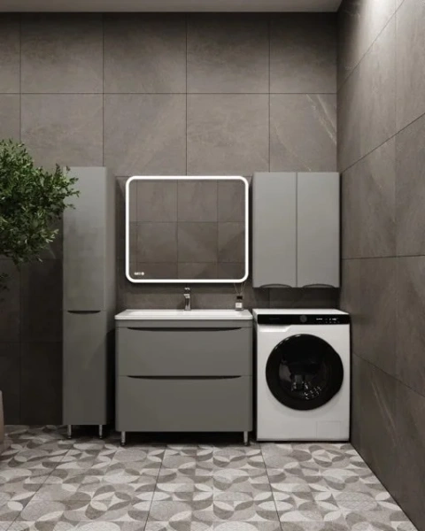 Шкаф Style Line Бергамо Мини Люкс Plus 60 антискрейч серый фото в интернет-магазине «Wasser-Haus.ru»