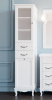 Шкаф-пенал ValenHouse Эллина 40 L с бельевой корзиной, белый, фурнитура хром фото в интернет-магазине «Wasser-Haus.ru»