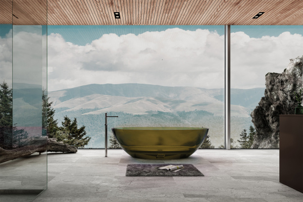 Прозрачная ванна ABBER Kristall AT9702Vesuvian оливковая фото в интернет-магазине «Wasser-Haus.ru»