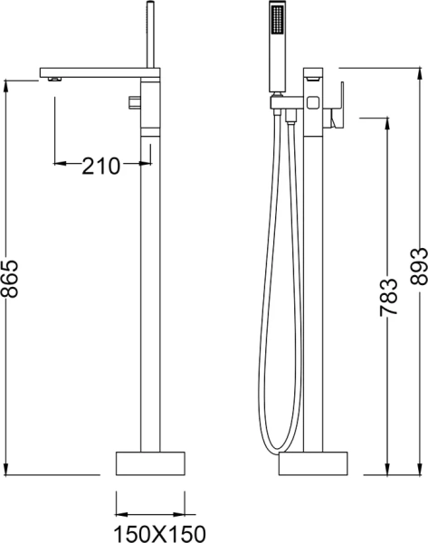 Напольный смеситель для ванны с душем Timo Selene 2200/03Y-CR черный фото в интернет-магазине «Wasser-Haus.ru»