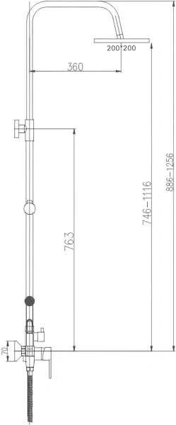 Душевая стойка Haiba HB2416 с гигиеническим душем, хром фото в интернет-магазине «Wasser-Haus.ru»