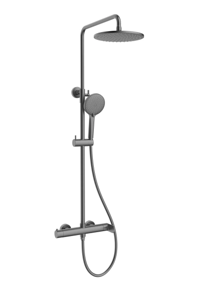 Душевая стойка Vincea Rondo VSFS-1R0GM без излива, вороненая сталь фото в интернет-магазине «Wasser-Haus.ru»