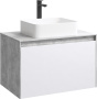 Мебель для ванной Aqwella 5 stars Mobi 80 бетон светлый, белая фото в интернет-магазине «Wasser-Haus.ru»