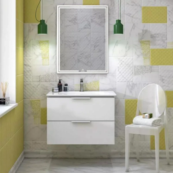 Мебель для ванной Kerama Marazzi Piano 75 подвесная, белая глянцевая фото в интернет-магазине «Wasser-Haus.ru»