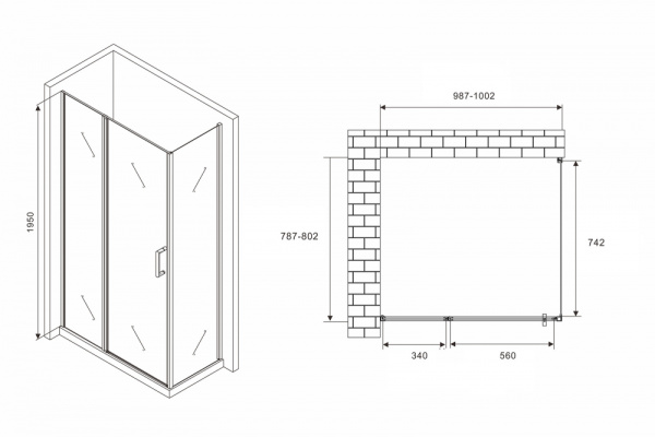 Душевой уголок ABBER Sonnenstrand AG04100BS-S80B фото в интернет-магазине «Wasser-Haus.ru»