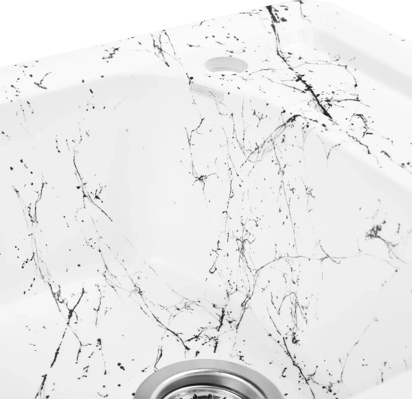 Мойка кухонная Wisent WE08-12 мрамор бело-черный фото в интернет-магазине «Wasser-Haus.ru»