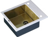 Мойка кухонная Zorg Inox Glass GL-6051-WHITE-BRONZE белое стекло фото в интернет-магазине «Wasser-Haus.ru»