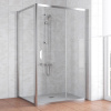 Душевой уголок Vegas Glass ZP+ZPV 110*100 08 01 профиль глянцевый хром, стекло прозрачное фото в интернет-магазине «Wasser-Haus.ru»