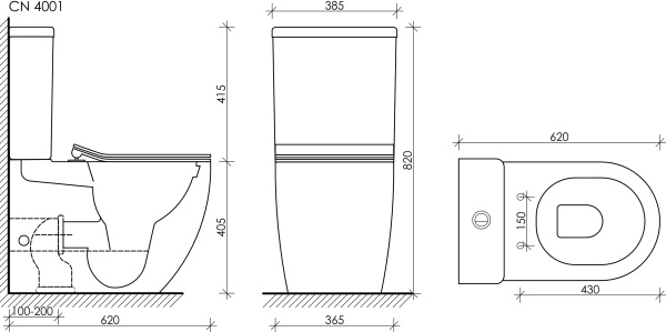 Чаша для унитаза-компакта Ceramica Nova Metropol CN4001-B с крышкой-сиденьем фото в интернет-магазине «Wasser-Haus.ru»