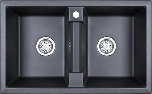 Комплект Мойка кухонная Granula GR-8101 шварц + Смеситель GR-3015 шварц фото в интернет-магазине «Wasser-Haus.ru»