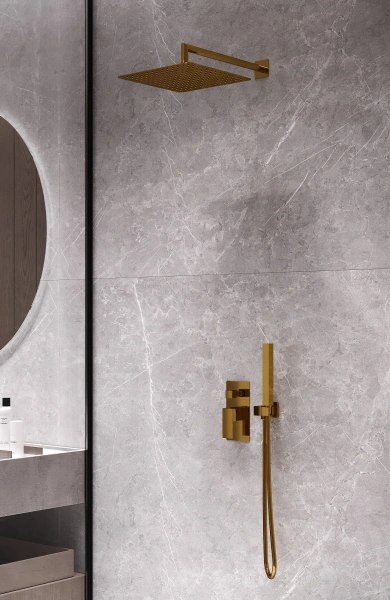 Душевой комплект Boheme Qubic 474-3-BR, С ВНУТРЕННЕЙ ЧАСТЬЮ, bronze фото в интернет-магазине «Wasser-Haus.ru»