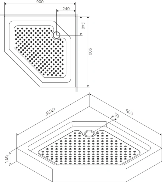 Поддон для душа AM.PM Gem W90T-405-090WT, 90x90 фото в интернет-магазине «Wasser-Haus.ru»