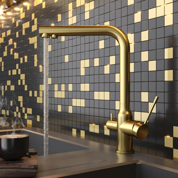 Смеситель для кухни Elghansa Stainless steel 56A5026-MattGold matt gold фото в интернет-магазине «Wasser-Haus.ru»