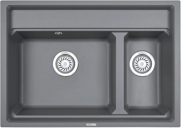 Комплект Мойка кухонная Granula Kitchen Space KS-7302 алюминиум + Смеситель GR-2168 алюминиум фото в интернет-магазине «Wasser-Haus.ru»