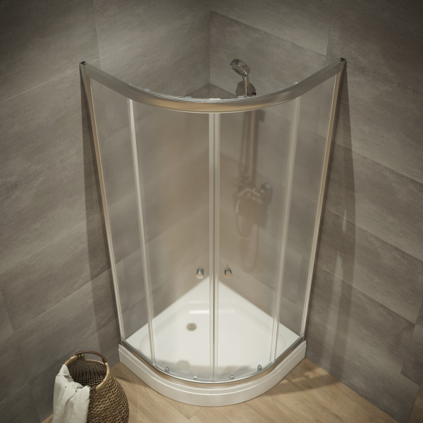 Душевой уголок Triton Альфа-хром 90x90, стекло прозрачное фото в интернет-магазине «Wasser-Haus.ru»
