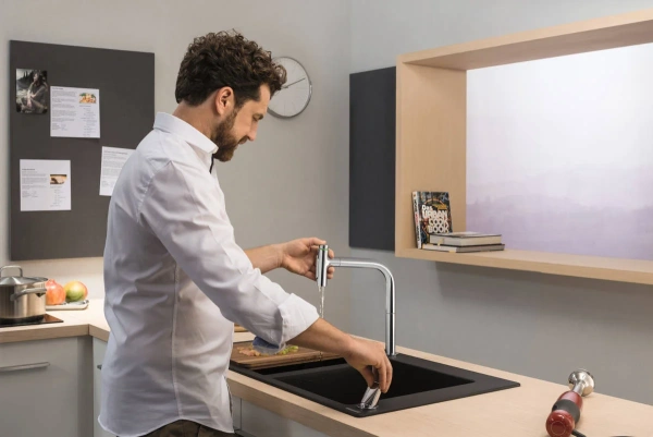 Смеситель для кухни Hansgrohe Metris Select M71 Metris Select M71 73819000 хром фото в интернет-магазине «Wasser-Haus.ru»