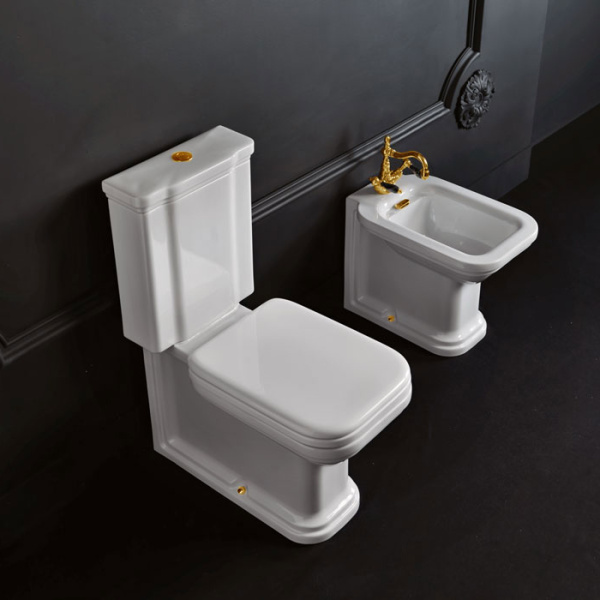 Унитаз-компакт Kerasan Waldorf белый, золото фото в интернет-магазине «Wasser-Haus.ru»