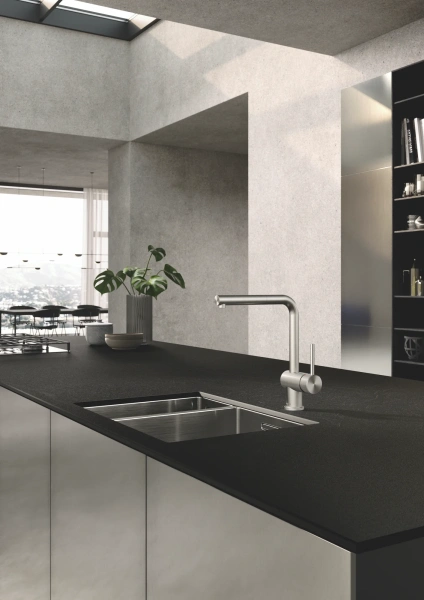 Смеситель для кухни Kludi Steel 45851F877 фото в интернет-магазине «Wasser-Haus.ru»