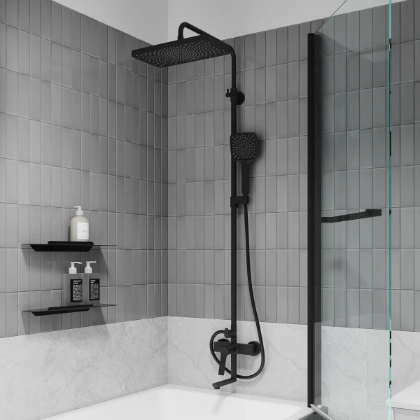 Душевая стойка IDDIS Parker PARBL3Fi06, матовый черный фото в интернет-магазине «Wasser-Haus.ru»