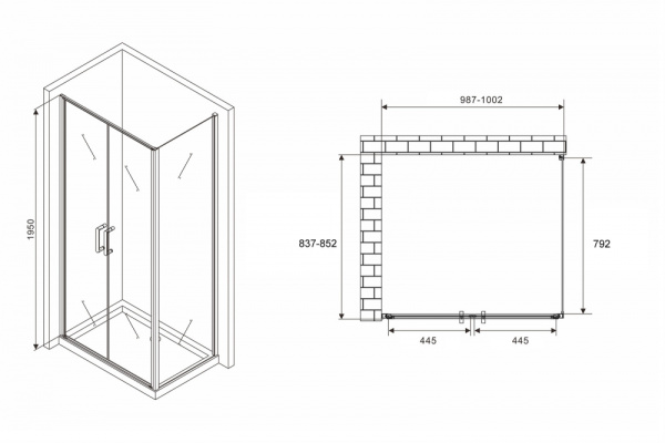 Душевой уголок ABBER Sonnenstrand AG04100C-S85 фото в интернет-магазине «Wasser-Haus.ru»