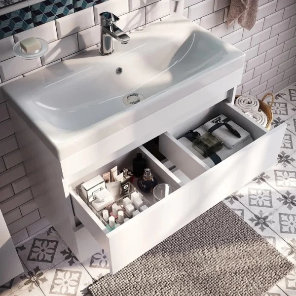 Мебель для ванной IDDIS Zodiac 80 подвесная, с ящиками фото в интернет-магазине «Wasser-Haus.ru»