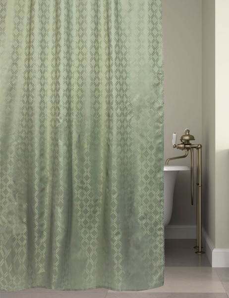 Штора для ванной Bath Plus Decor collection JAC1501 180x200, зеленая фото в интернет-магазине «Wasser-Haus.ru»