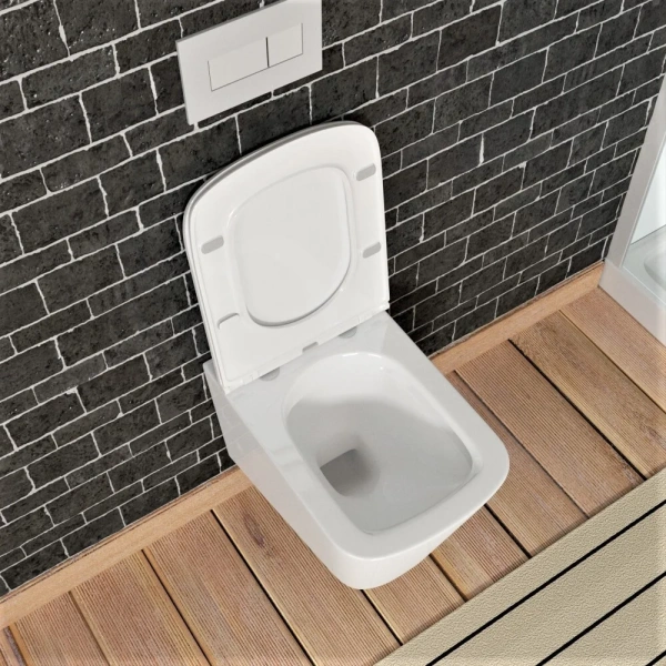 Унитаз подвесной Bauedge Stil BS0002 безободковый, с микролифтом, белый фото в интернет-магазине «Wasser-Haus.ru»