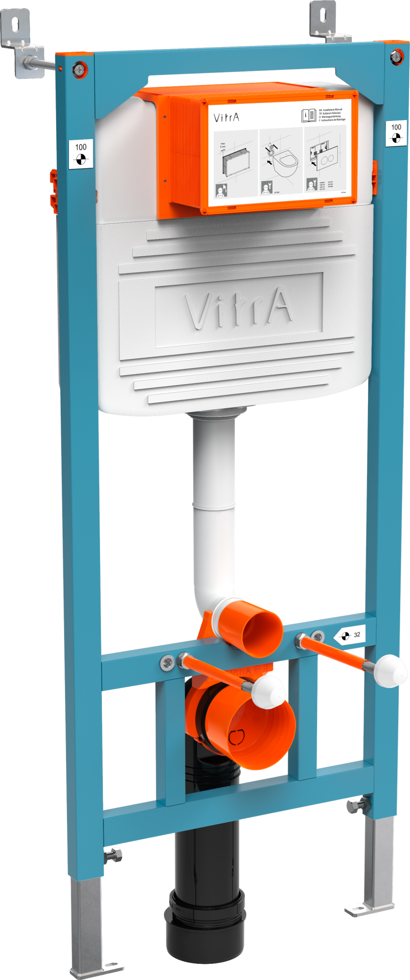 Система инсталляции для унитазов VitrA 800-2009 с кнопкой смыва, белая фото в интернет-магазине «Wasser-Haus.ru»