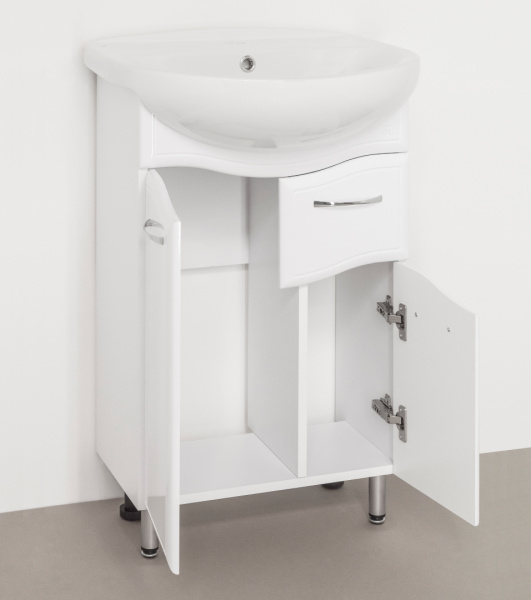 Мебель для ванной Style Line Эко Волна №11 55 белая фото в интернет-магазине «Wasser-Haus.ru»