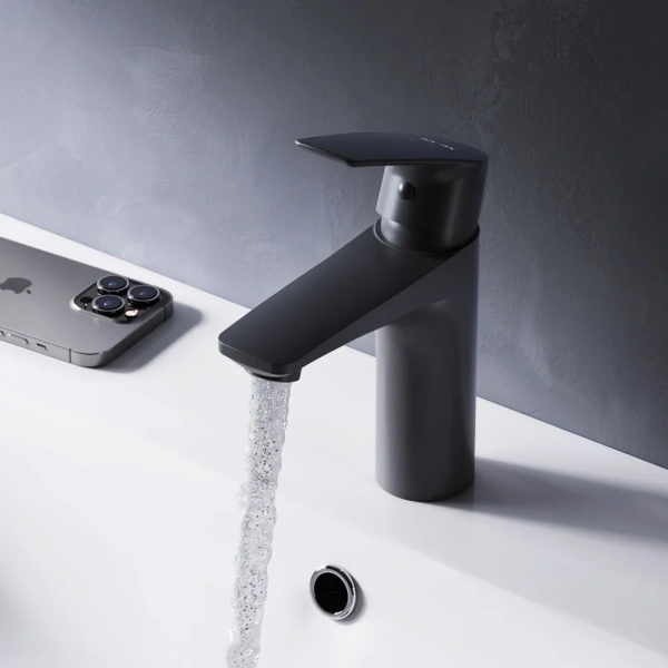 Смеситель для раковины AM.PM Gem F90A02122 черный фото в интернет-магазине «Wasser-Haus.ru»