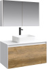 Мебель для ванной Aqwella 5 stars Mobi 100 белая, дуб балтийский фото в интернет-магазине «Wasser-Haus.ru»