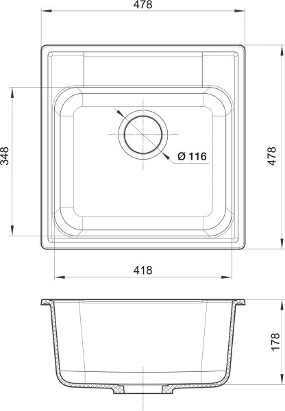 Мойка кухонная GranFest Quarz Z 48 черная фото в интернет-магазине «Wasser-Haus.ru»