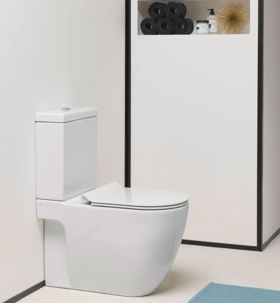 Унитаз-компакт GSI Pura 881711 безободковый, с микролифтом, белый глянцевый фото в интернет-магазине «Wasser-Haus.ru»