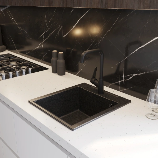 Мойка кухонная Domaci Савона PA 460 черная фото в интернет-магазине «Wasser-Haus.ru»