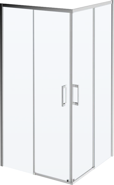 Душевой уголок Kerama Marazzi Vetro 100х100 см, раздвижная дверь, 2 секции двери, профиль хром фото в интернет-магазине «Wasser-Haus.ru»
