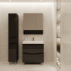 Шкаф-пенал АВН Фиджи 35 L, напольный, черный, с бельевой корзиной фото в интернет-магазине «Wasser-Haus.ru»