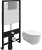 Комплект Унитаз подвесной BOCCHI V-Tondo 1416-001-0129 белый глянцевый, тонкая крышка с микролифтом + Система инсталляции для унитазов EWRIKA ProLT 0026-2020 с кнопкой смыва 0041 хром фото в интернет-магазине «Wasser-Haus.ru»