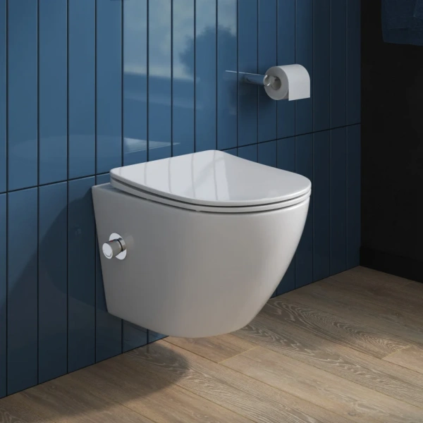 Комплект Унитаз подвесной BelBagno Uno BB3105CHR-BS/SC с микролифтом, со смесителем и функцией биде + Шумоизоляция Geberit + Инсталляция Duofix Delta 458.163.21.1 с кнопкой смыва, хром фото в интернет-магазине «Wasser-Haus.ru»