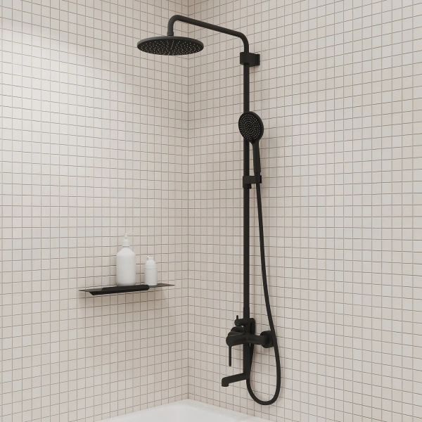 Душевая стойка IDDIS AIGBL3Fi06, черный матовый фото в интернет-магазине «Wasser-Haus.ru»