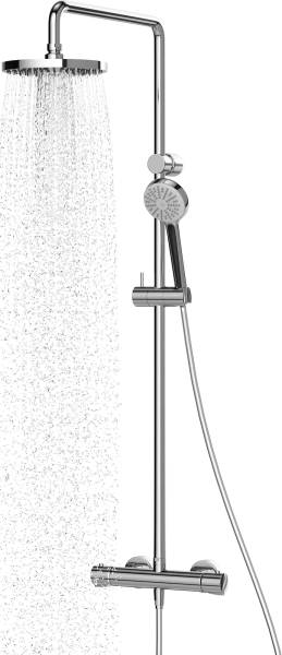 Душевая стойка Kludi Logo Dual Shower System 6809405-00 с термостатом, хром фото в интернет-магазине «Wasser-Haus.ru»