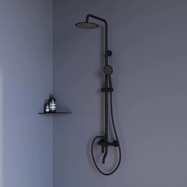 Душевая стойка RGW Shower Panels SP-24B матовый черный фото в интернет-магазине «Wasser-Haus.ru»