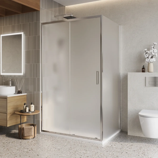 Душевой уголок BelBagno Luce AH-1-120/90-P-Cr стекло рифленое фото в интернет-магазине «Wasser-Haus.ru»