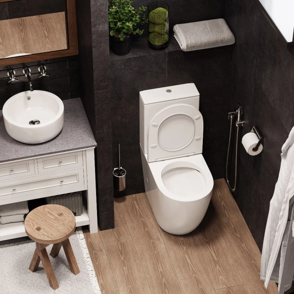 Унитаз-компакт Cerutti Spa Bella 8709 безободковый, с микролифтом фото в интернет-магазине «Wasser-Haus.ru»