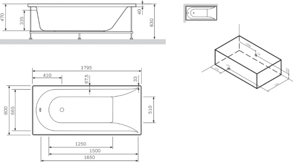 Акриловая ванна AM.PM Spirit V2.0 W72A-180-080W-A2 180x80 фото в интернет-магазине «Wasser-Haus.ru»
