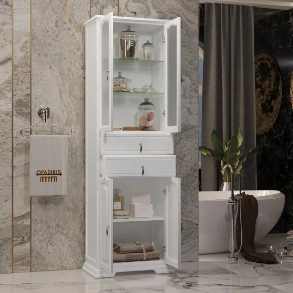 Шкаф-пенал Opadiris Риспекто 60, белый фото в интернет-магазине «Wasser-Haus.ru»