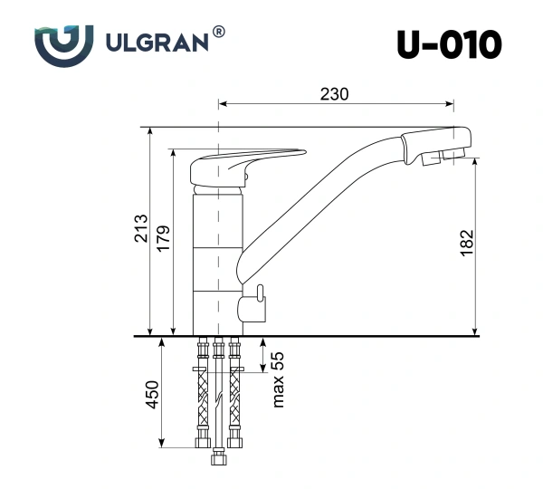 Смеситель для кухни Ulgran U-010-344 ультра-черный фото в интернет-магазине «Wasser-Haus.ru»