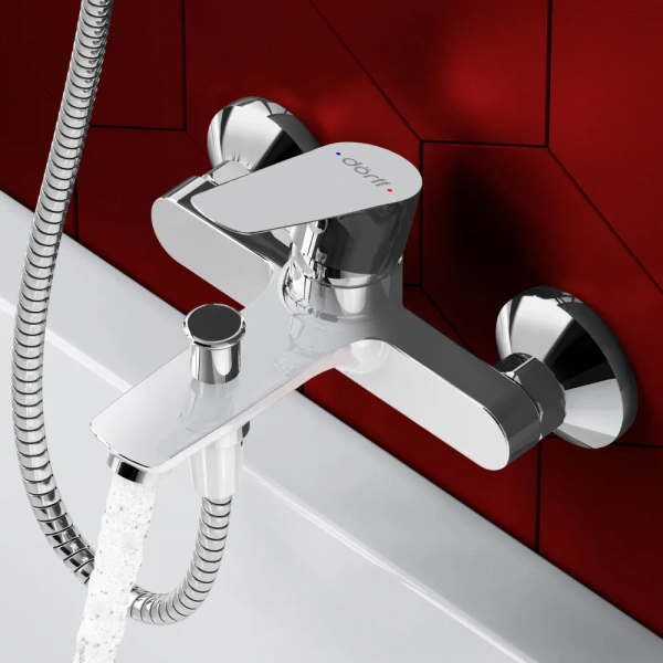 Душевой комплект Смеситель Dorff Prime new D4011000 + Стойка Prime D0740000 фото в интернет-магазине «Wasser-Haus.ru»