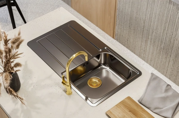 Смеситель для кухни Alveus Slim 1134833 золото фото в интернет-магазине «Wasser-Haus.ru»