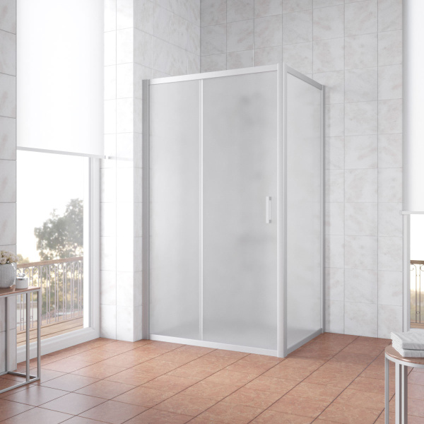 Душевой уголок Vegas Glass ZP+ZPV NOVO 120*80 07 10 профиль матовый хром, стекло сатин фото в интернет-магазине «Wasser-Haus.ru»