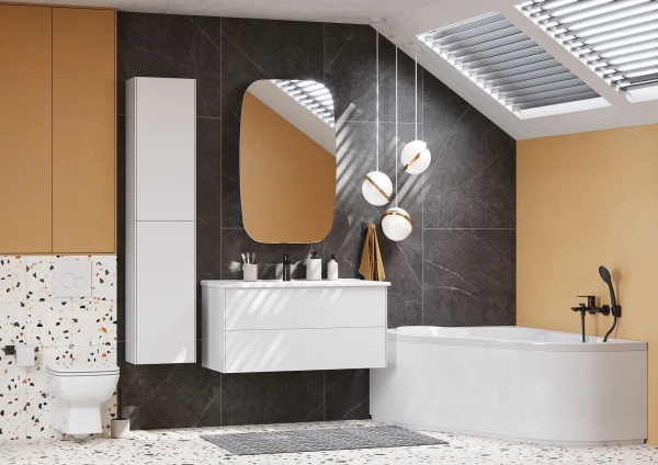 Шкаф AQUATON Сохо белый глянцевый фото в интернет-магазине «Wasser-Haus.ru»